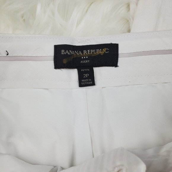 NWOT Banana Republic White Linen Tailor Ankle Pant - Picture 4 of 6